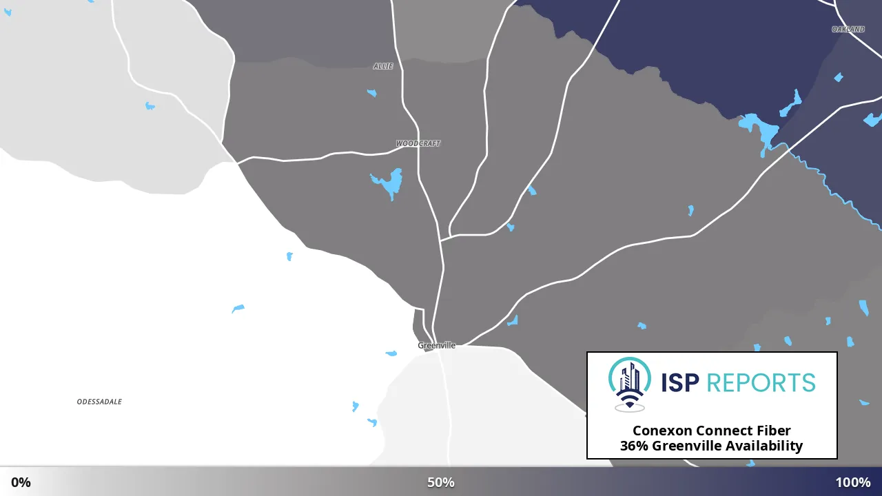 Greenville, GA map of internet availability