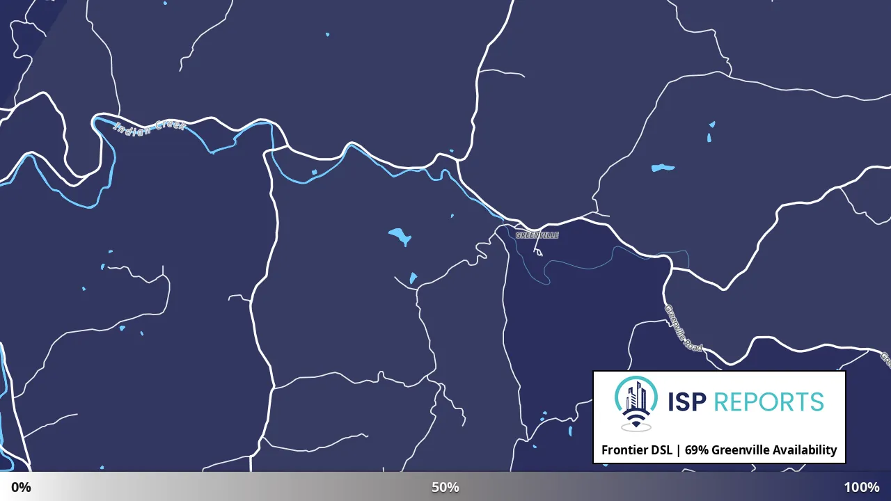 Greenville, WV map of internet availability