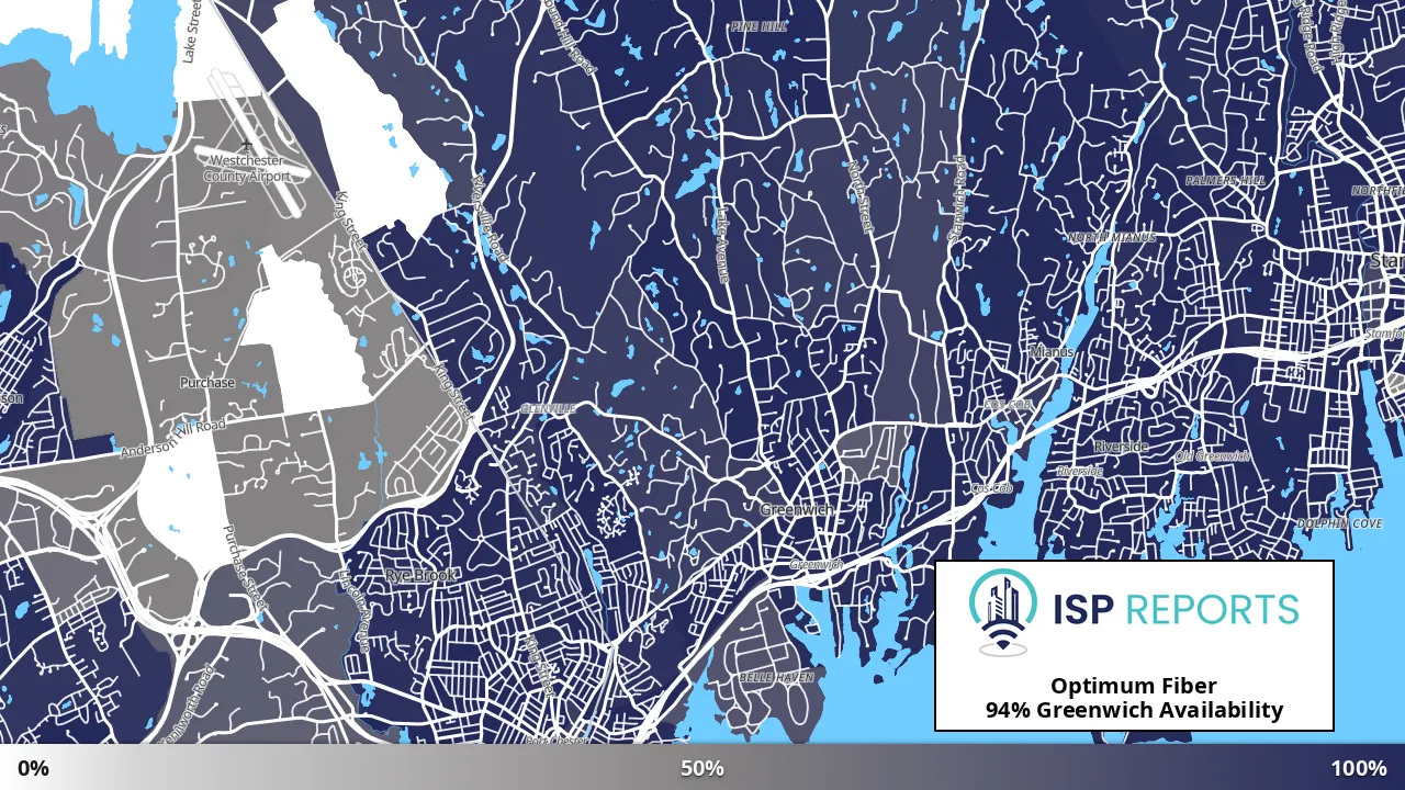 Greenwich, CT map of internet availability