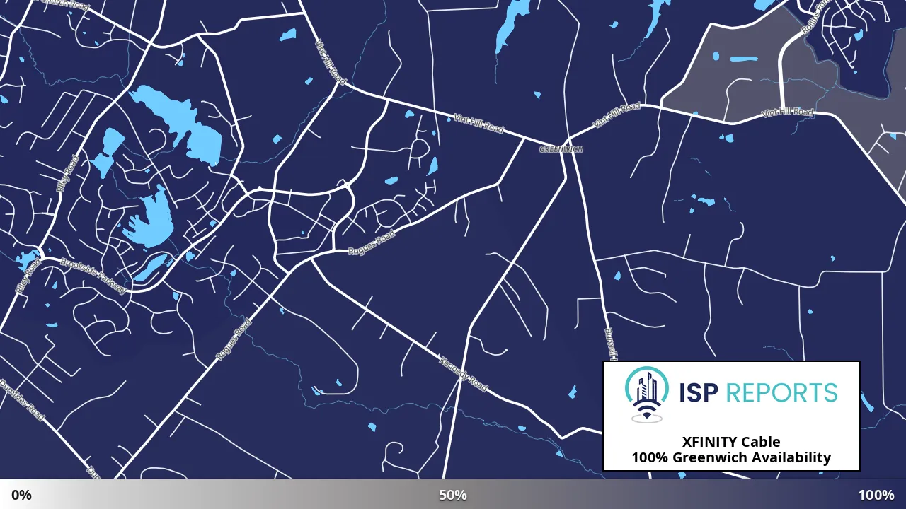 Greenwich, VA map of internet availability