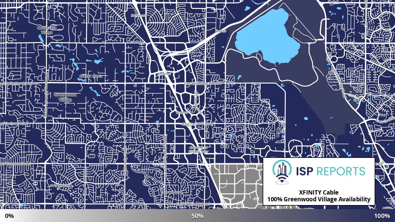 Greenwood Village, CO map of internet availability