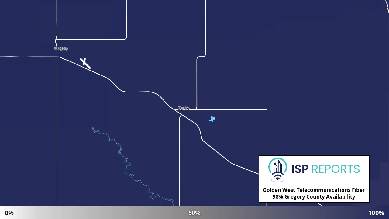 Gregory County, SD map of internet availability