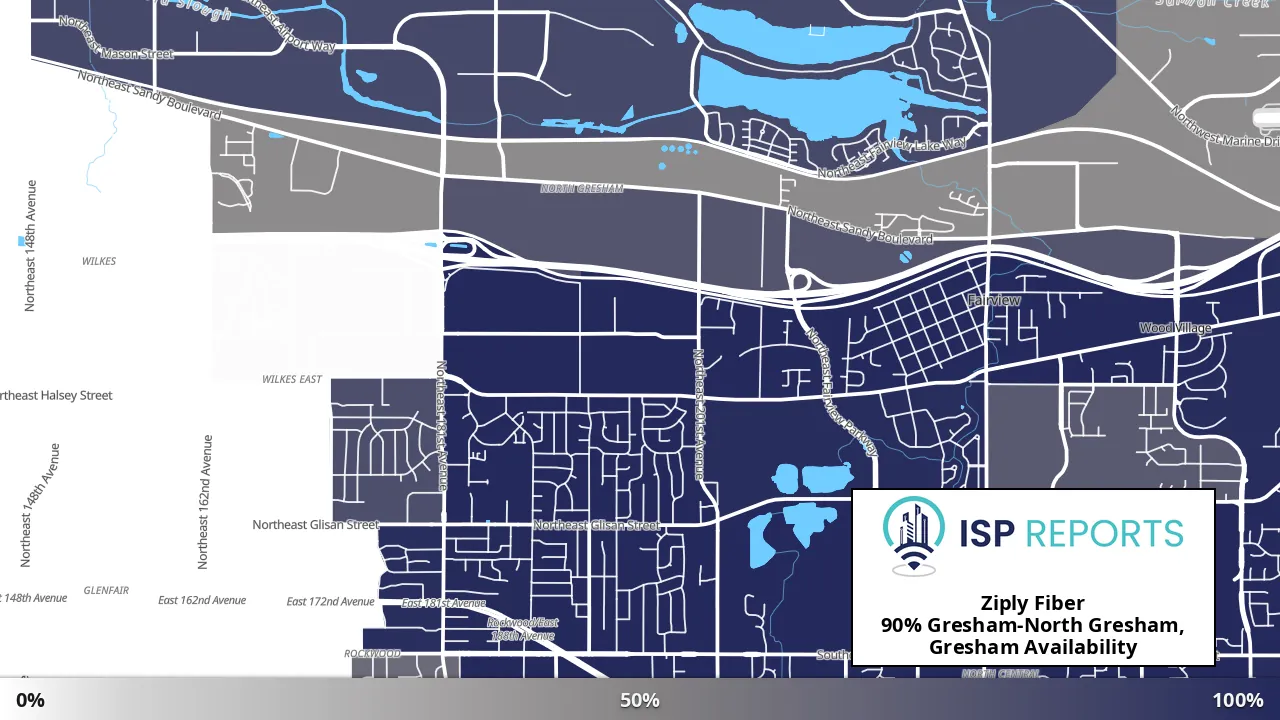 Gresham-North Gresham, Gresham, OR map of internet availability
