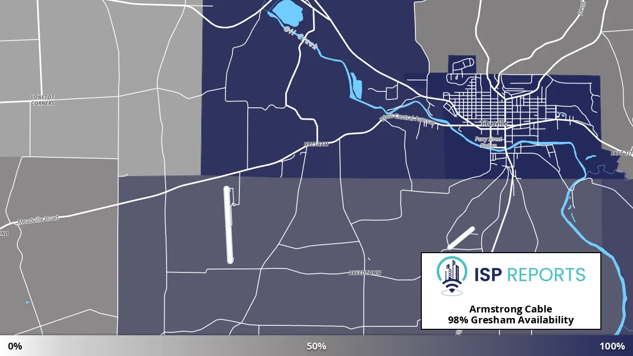 Gresham, PA map of internet availability