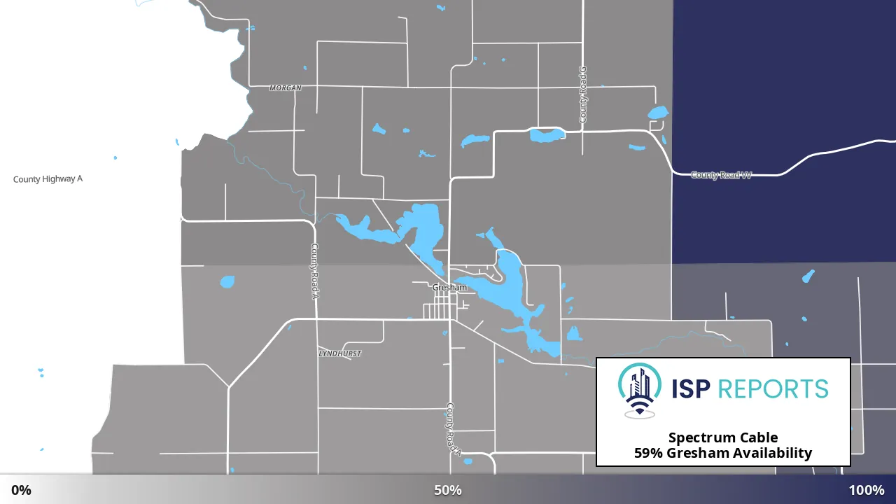 Gresham, WI map of internet availability