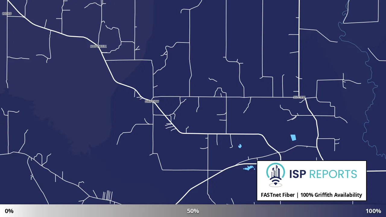 Griffith, MS map of internet availability