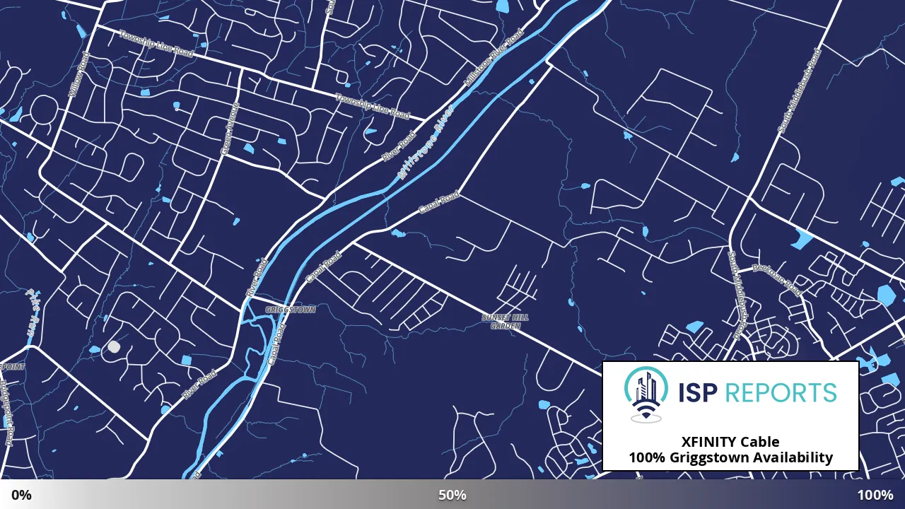 Griggstown, NJ map of internet availability