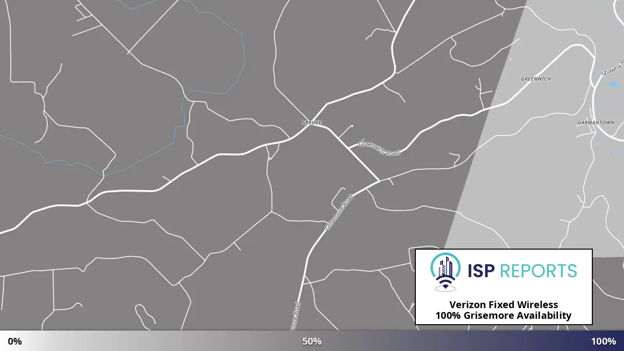 Grisemore, PA map of internet availability