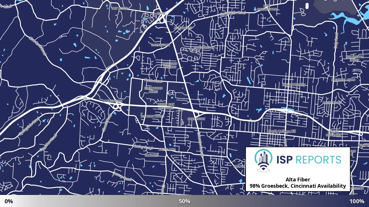 Groesbeck, Cincinnati, OH map of internet availability