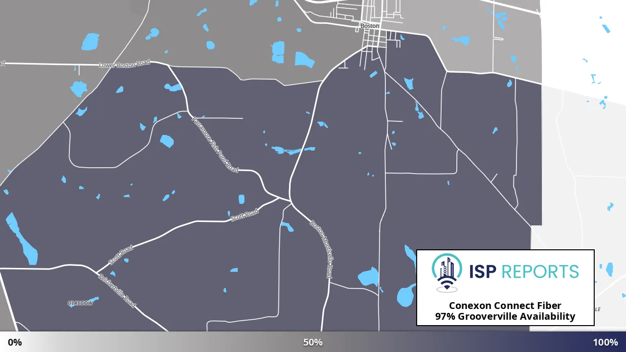 Grooverville, GA map of internet availability