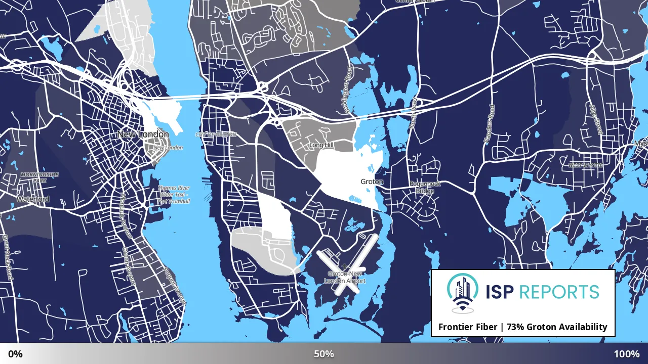 Groton, CT map of internet availability