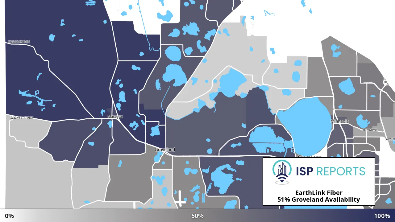 Groveland, FL map of internet availability