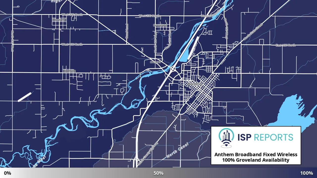 Groveland, ID map of internet availability