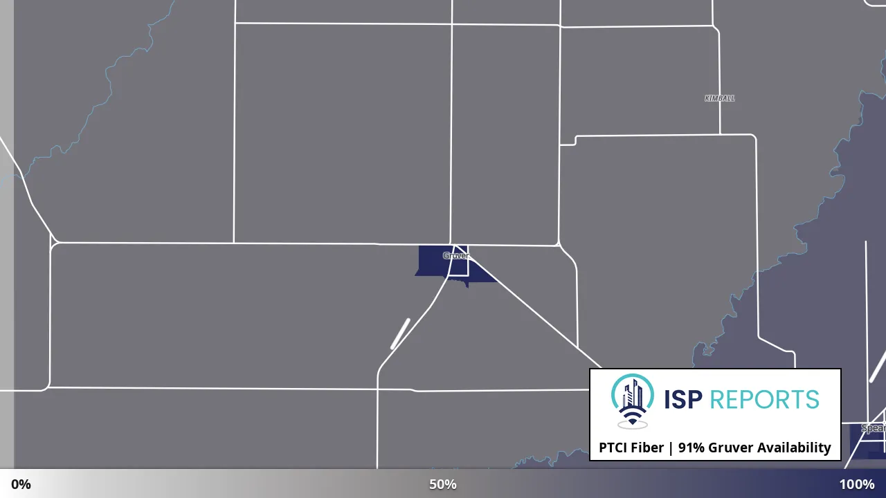 Gruver, TX map of internet availability