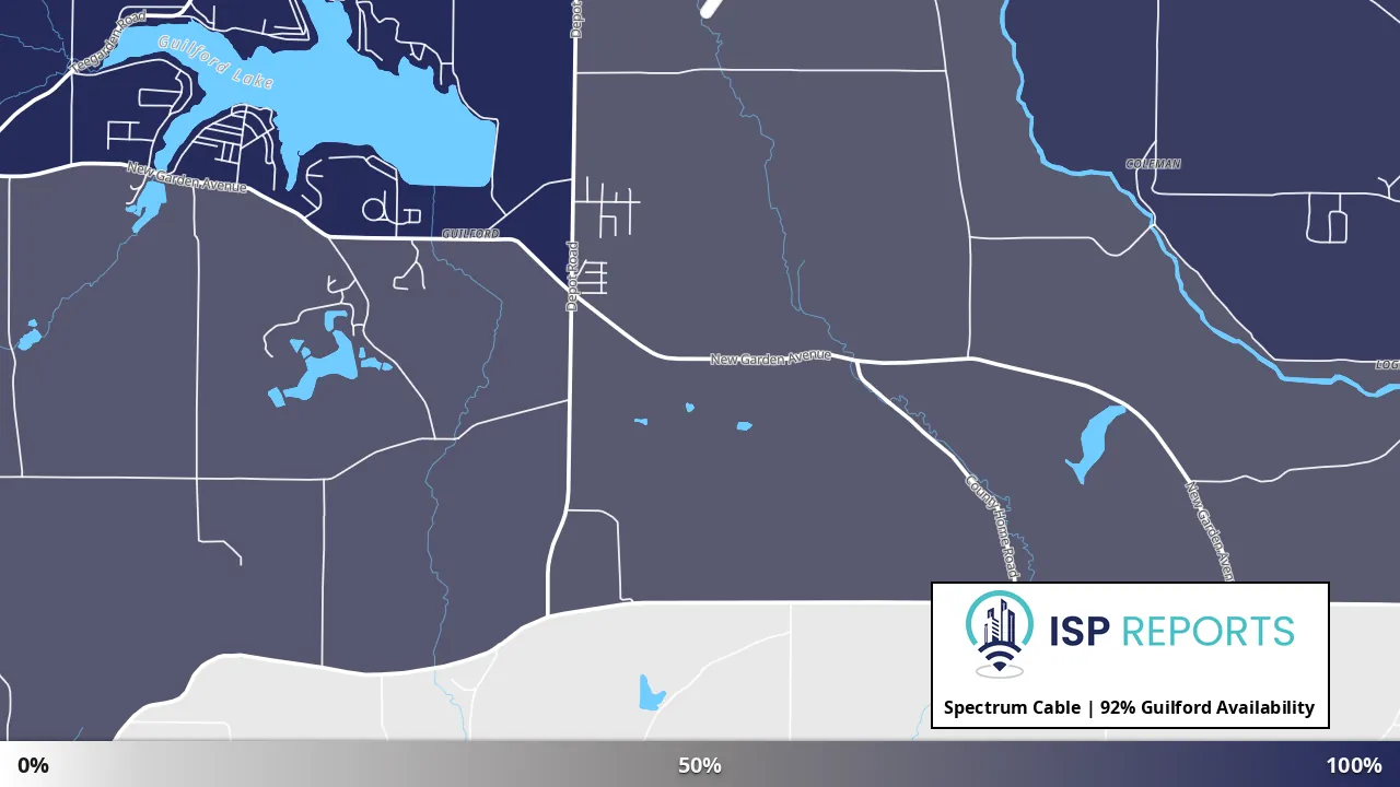 Guilford, OH map of internet availability
