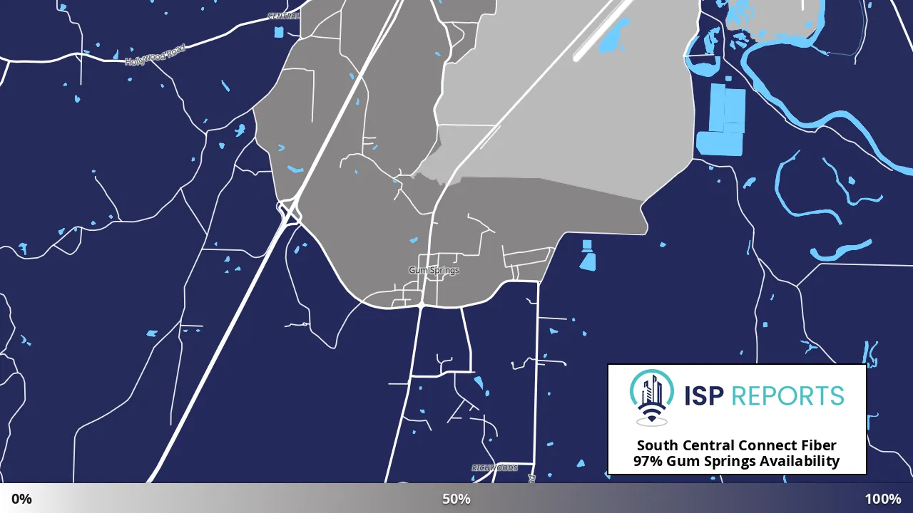 Gum Springs, AR map of internet availability