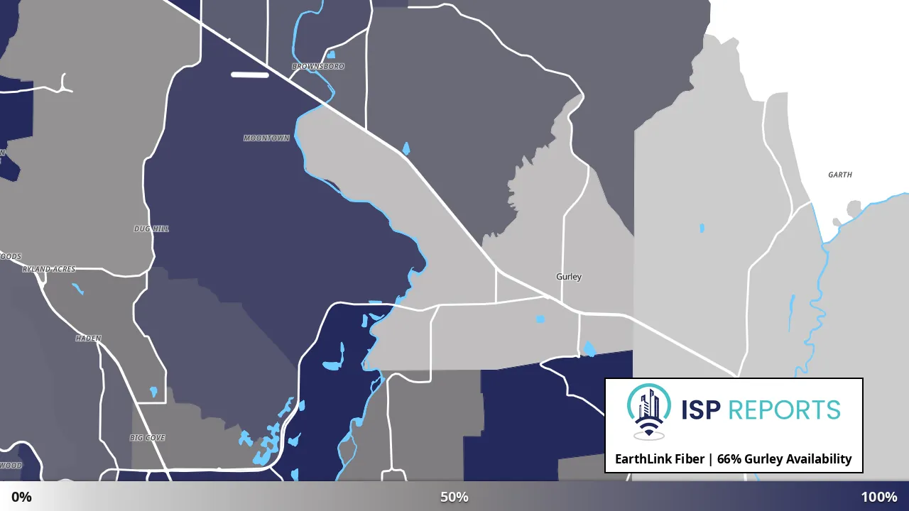 Gurley, AL map of internet availability