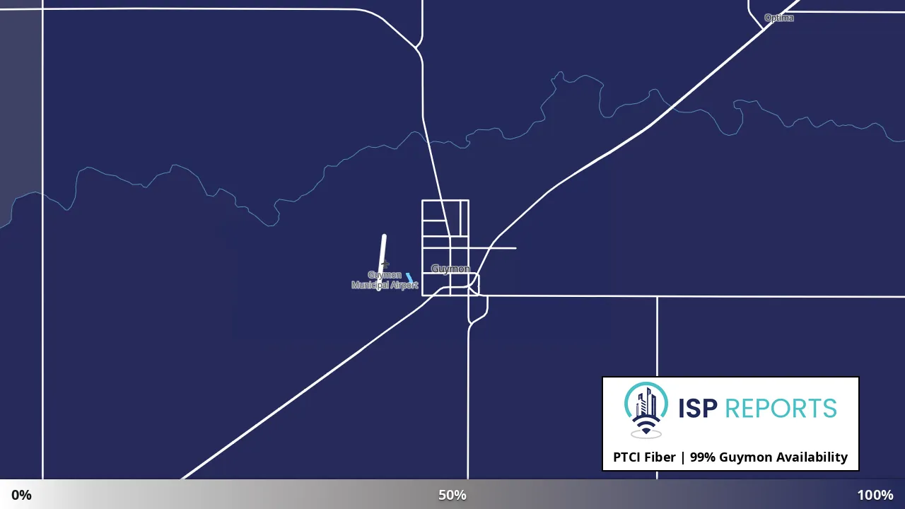Guymon, OK map of internet availability
