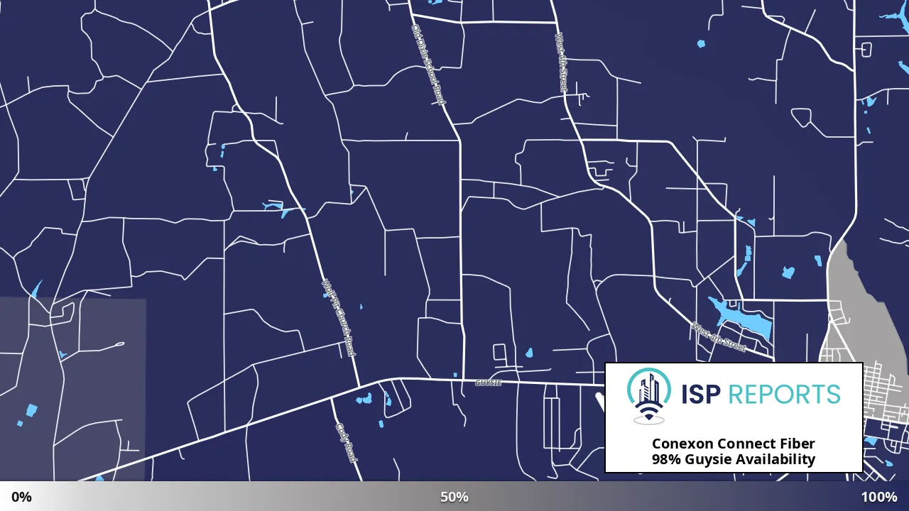 Guysie, GA map of internet availability