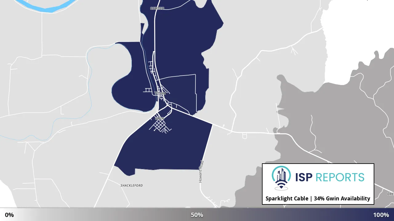 Gwin, MS map of internet availability