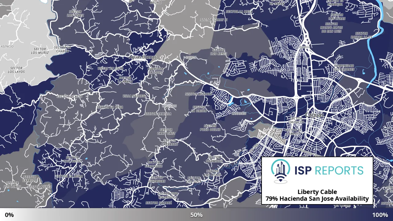 Hacienda San Jose, PR map of internet availability