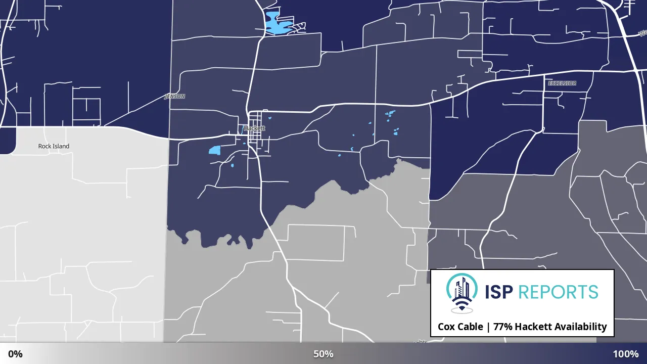 Hackett, AR map of internet availability