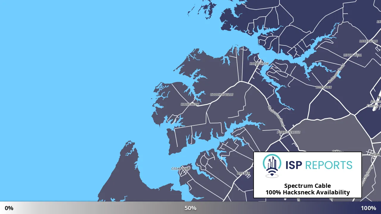 Hacksneck, VA map of internet availability