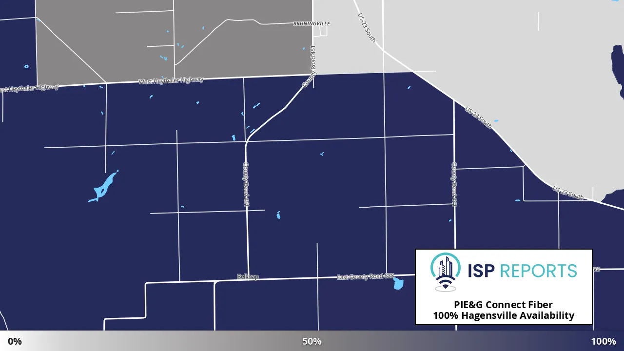 Hagensville, MI map of internet availability