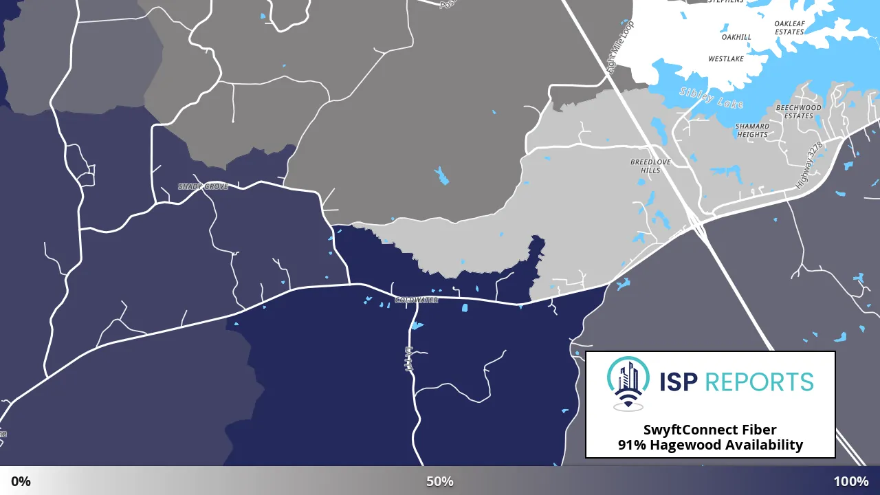Hagewood, LA map of internet availability