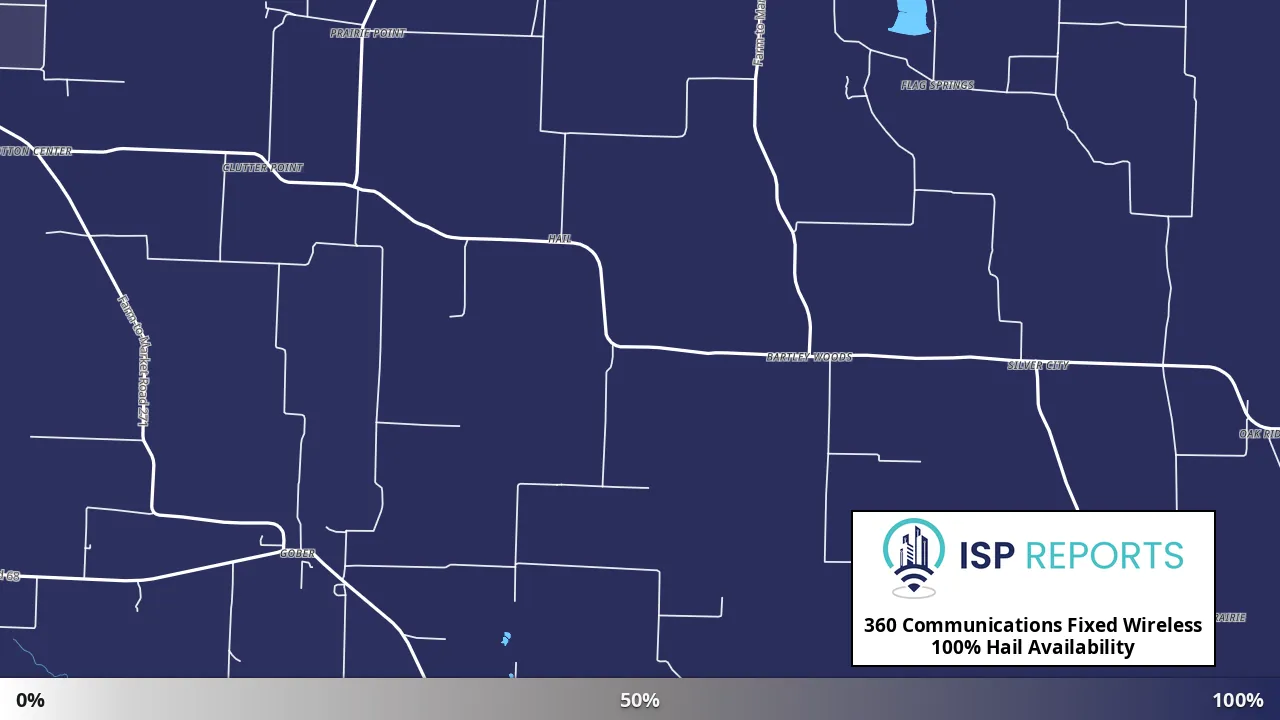 Hail, TX map of internet availability