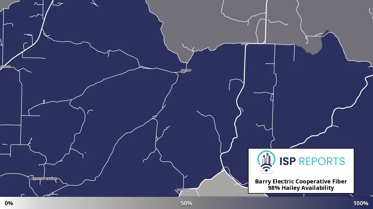 Hailey, MO map of internet availability