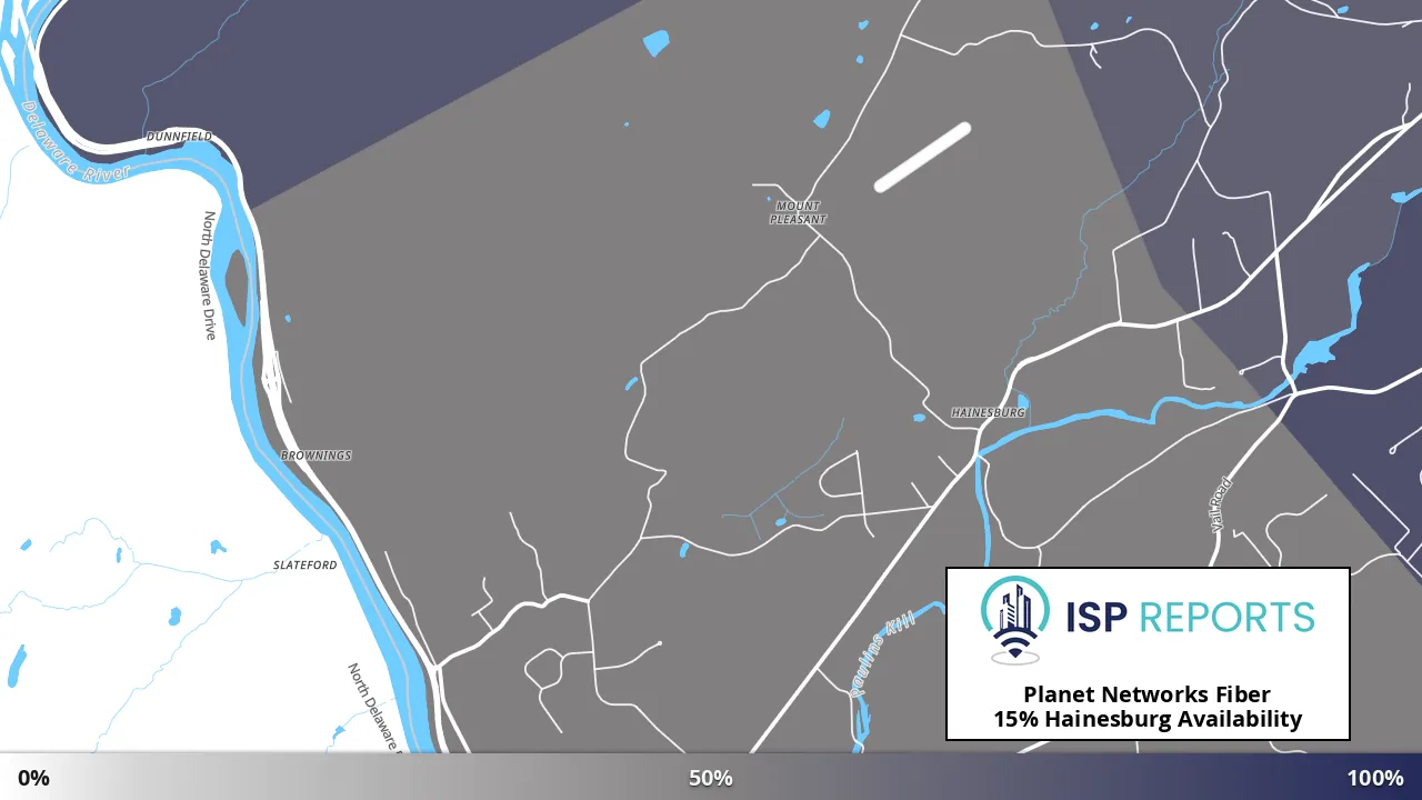 Hainesburg, NJ map of internet availability