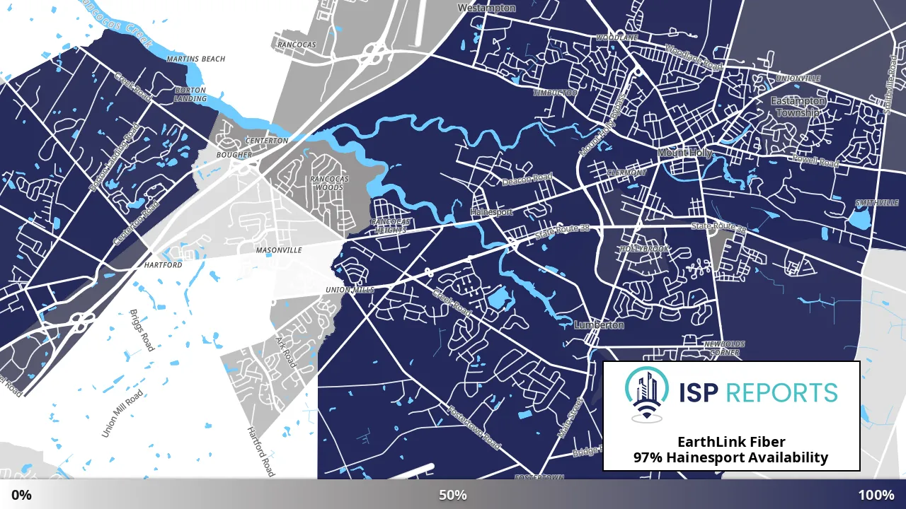 Hainesport, NJ map of internet availability