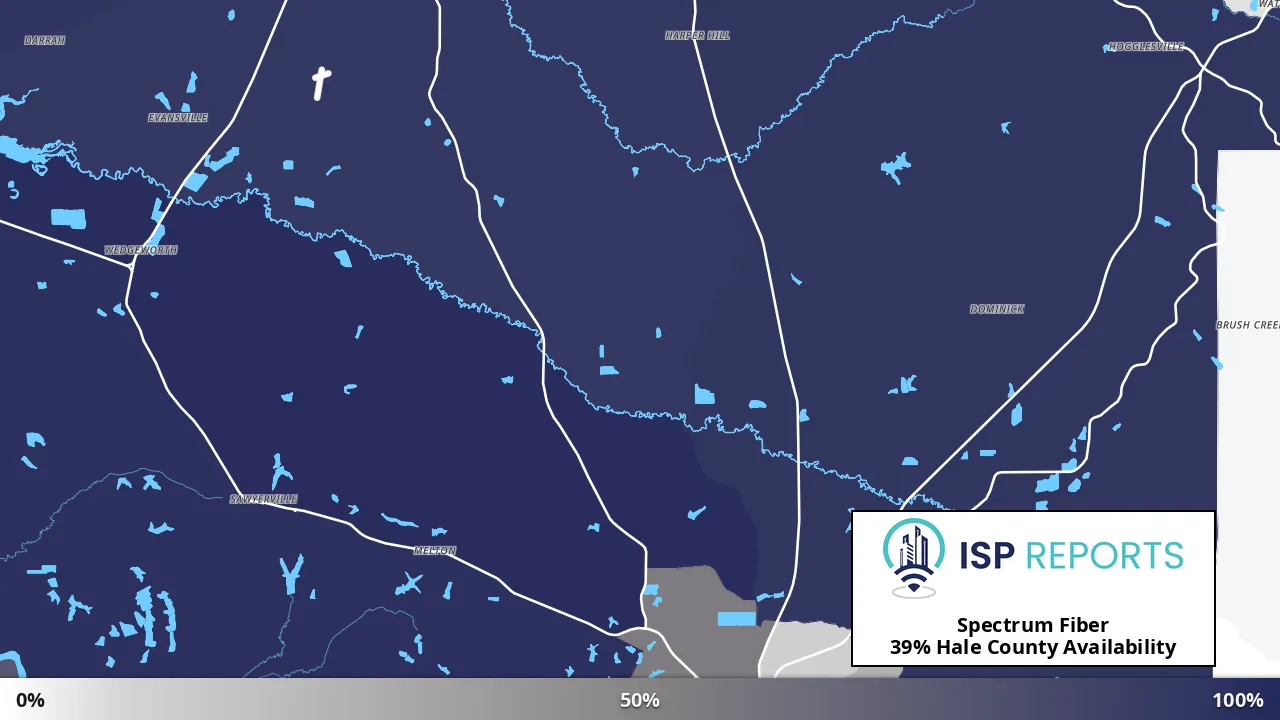 Hale County, AL map of internet availability