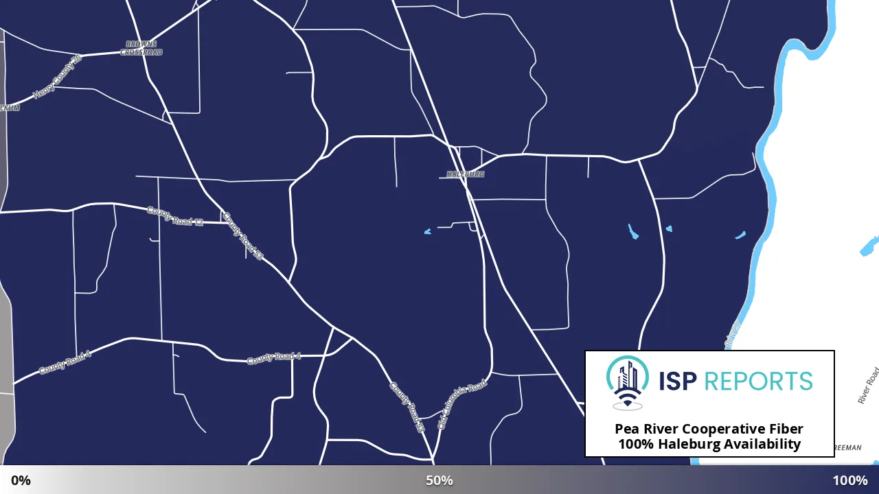 Haleburg, AL map of internet availability