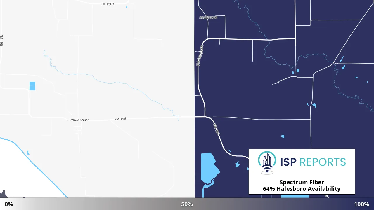 Halesboro, TX map of internet availability