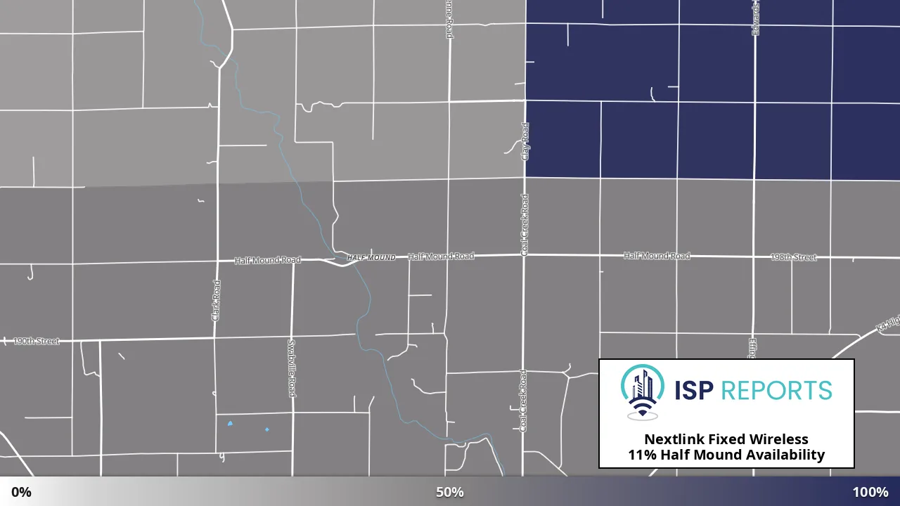 Half Mound, KS map of internet availability