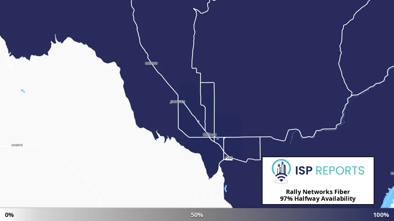 Halfway, OR map of internet availability