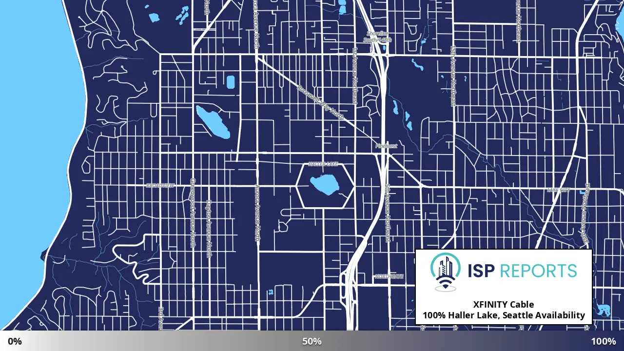 Haller Lake, Seattle, WA map of internet availability