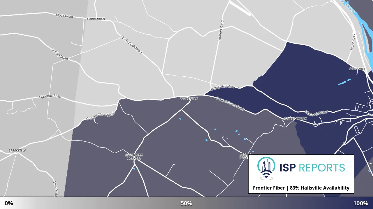 Hallsville, NY map of internet availability