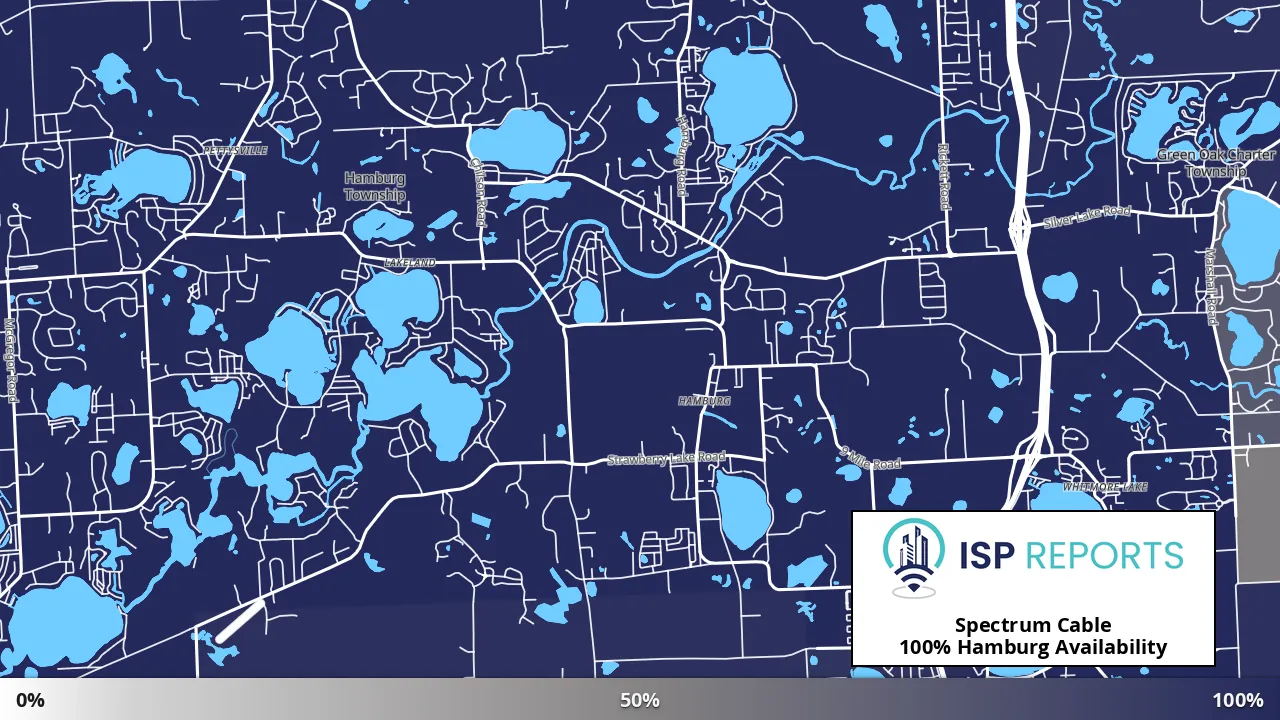 Hamburg, MI map of internet availability
