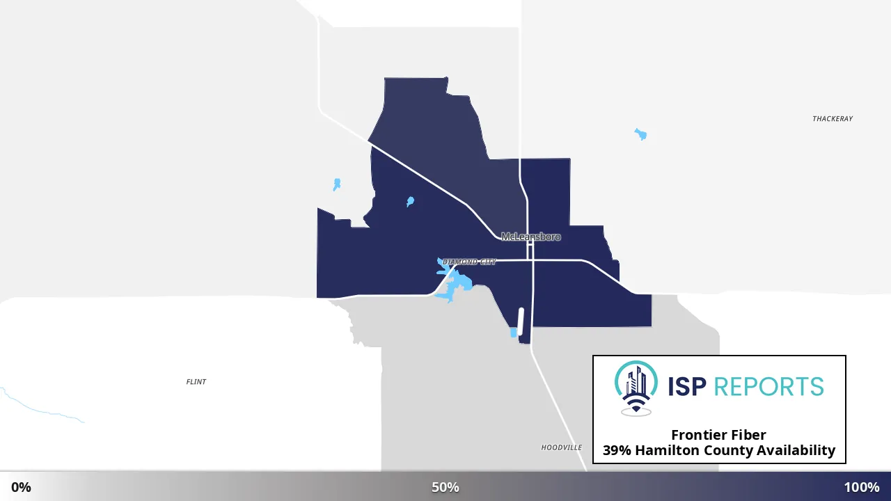 Hamilton County, IL map of internet availability