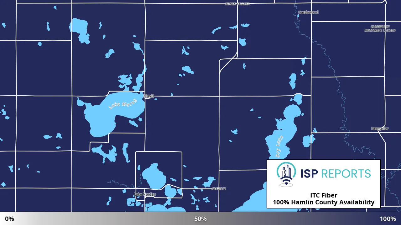 Hamlin County, SD map of internet availability