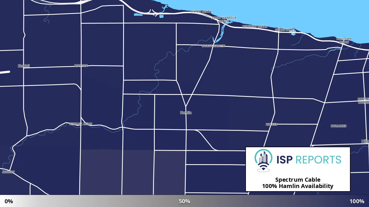 Hamlin, NY map of internet availability