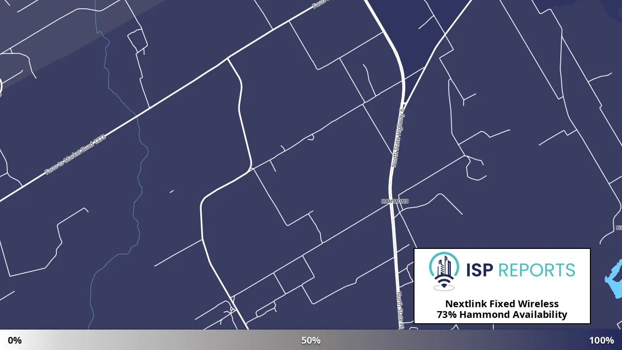 Hammond, TX map of internet availability