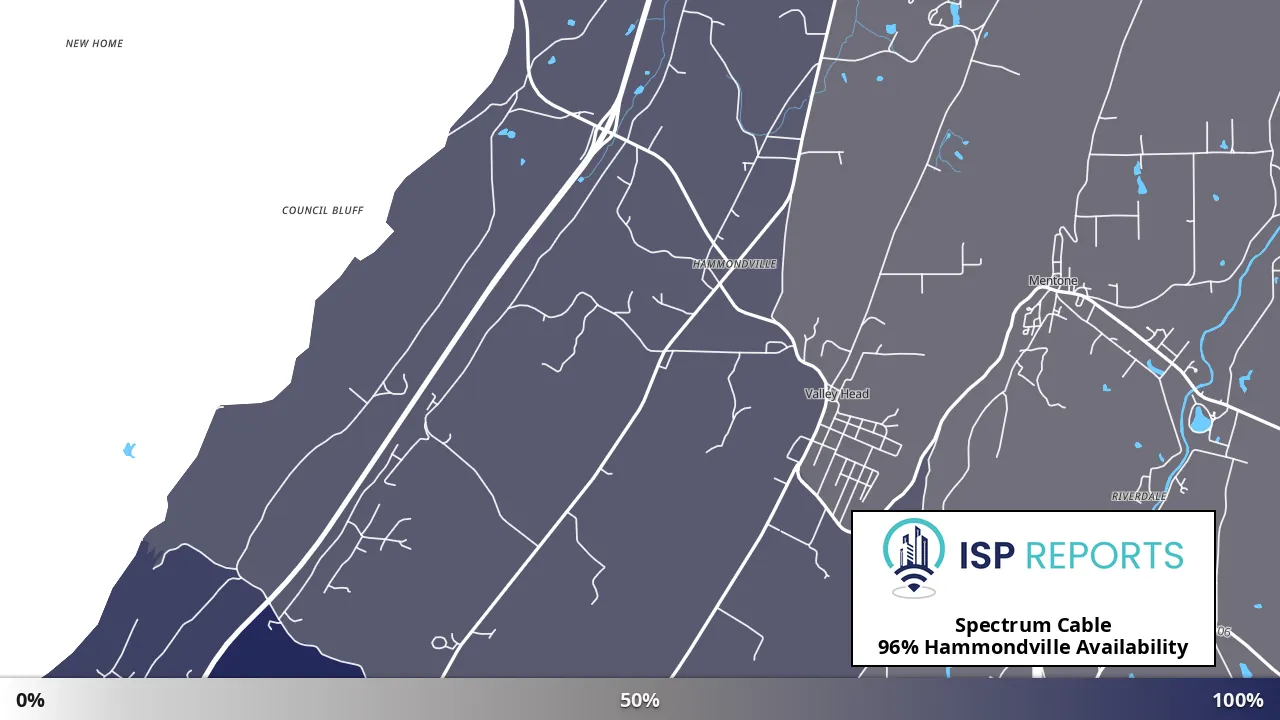 Hammondville, AL map of internet availability