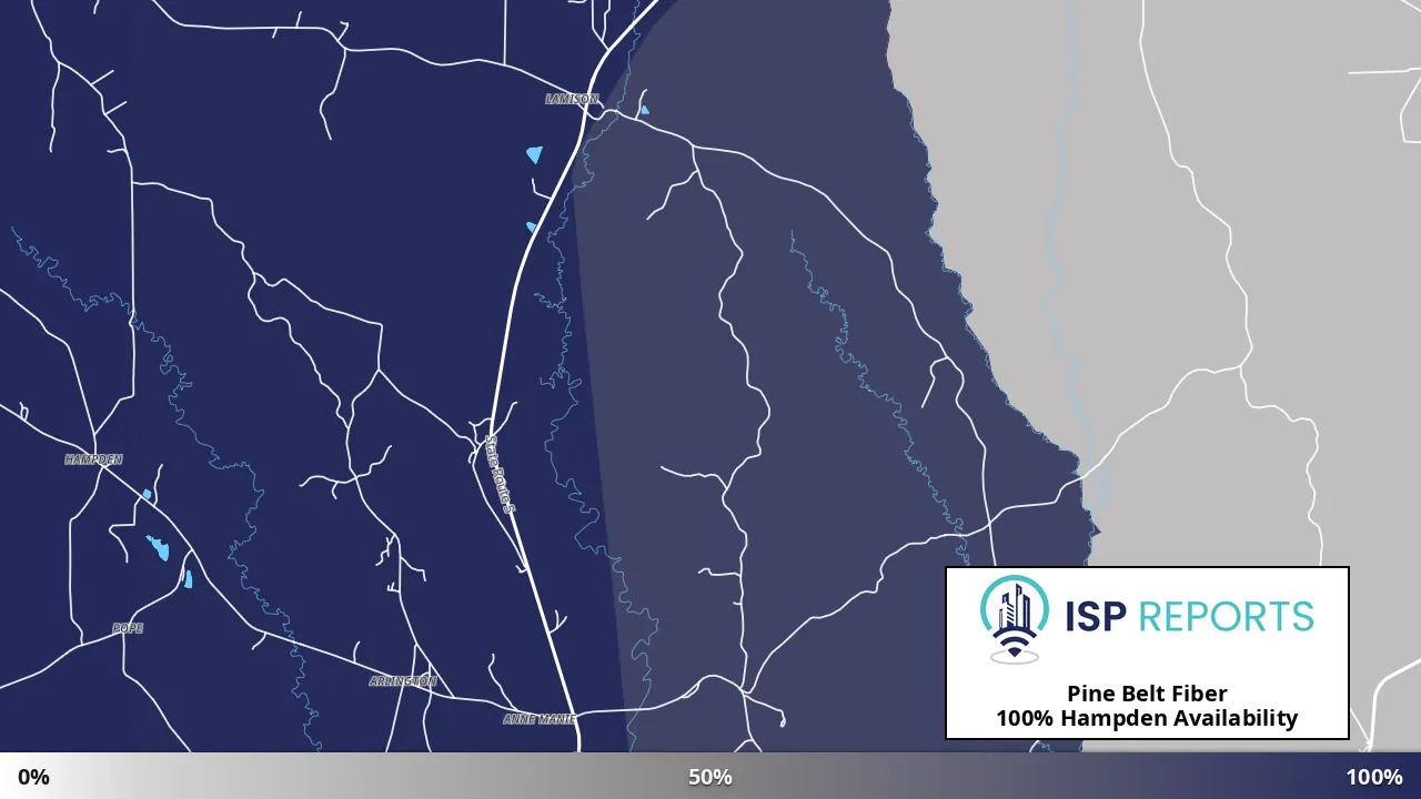 Hampden, AL map of internet availability