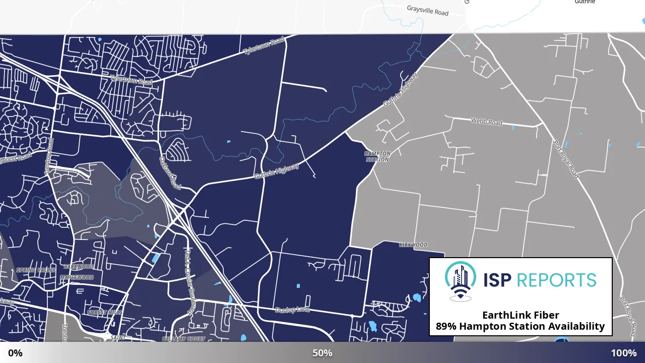 Hampton Station, TN map of internet availability
