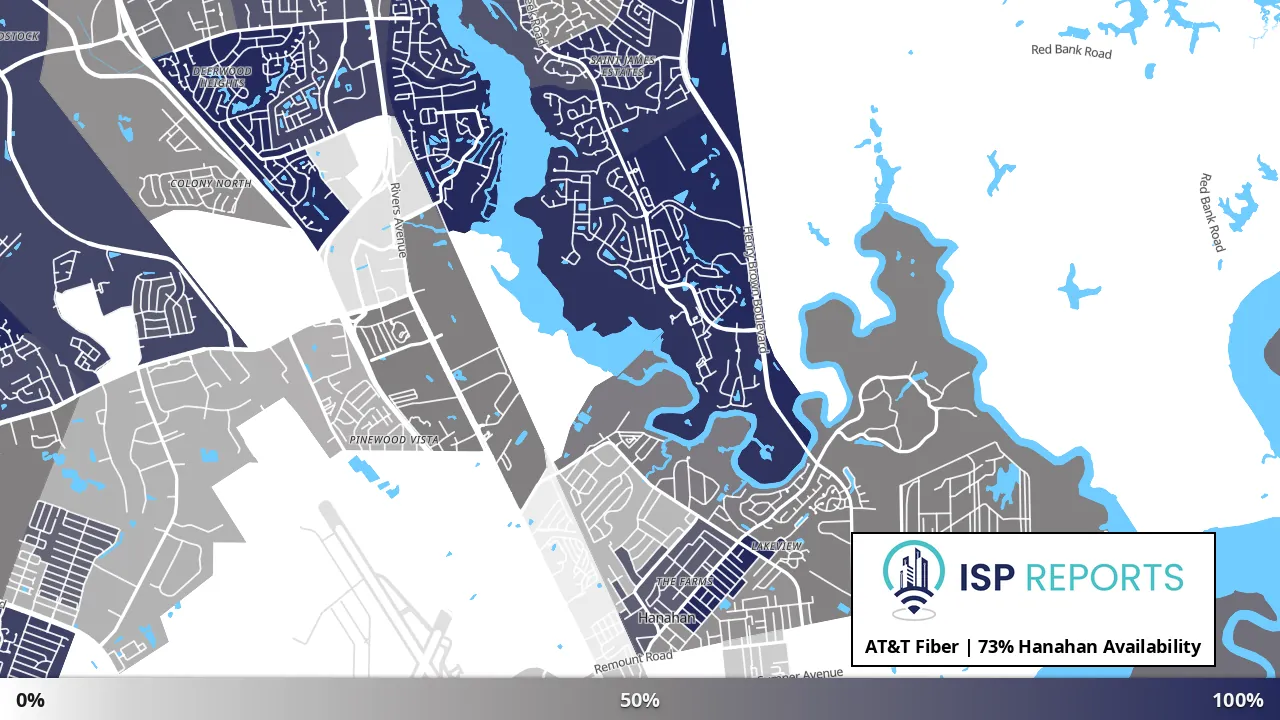 Hanahan, SC map of internet availability