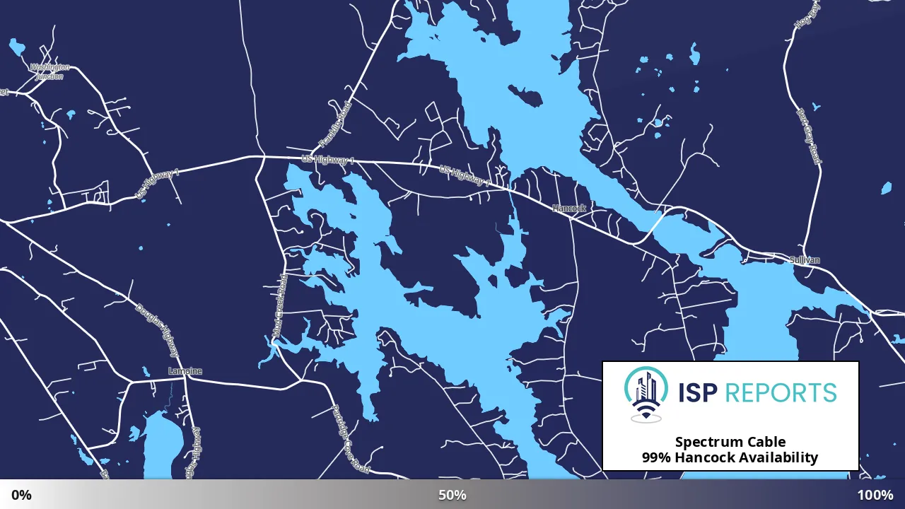 Hancock, ME map of internet availability